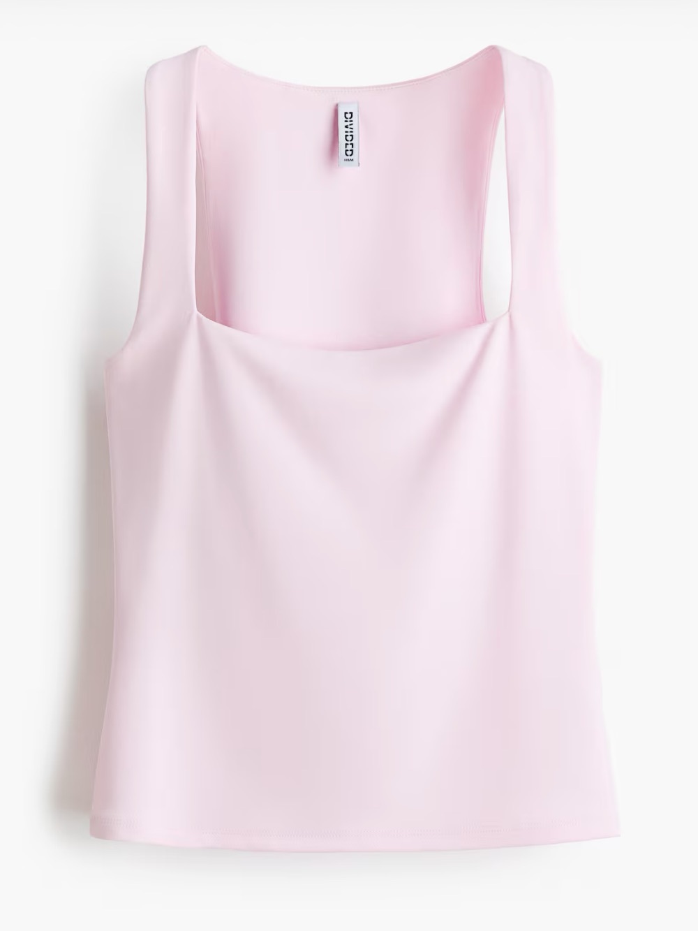 NWOT H&M Square-Neck Jersey Tank Top - Light Pink